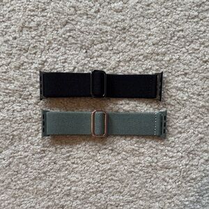 Black and Olive Green Nylon Loop Apple Watch Bands - Adjustable